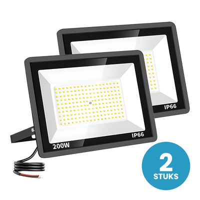 Set van 2 LED schijnwerpers 200W warmwit 3000K - 2 stuks