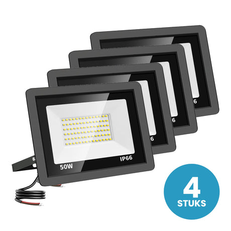 Set van 4 LED schijnwerpers 50W daglichtwit 6000K - 4 stuks