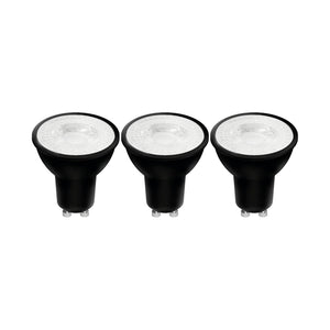 LED GU10 Spotlight Black - 345 lumens - Warm white 2700K - 4W - Pack of 3
