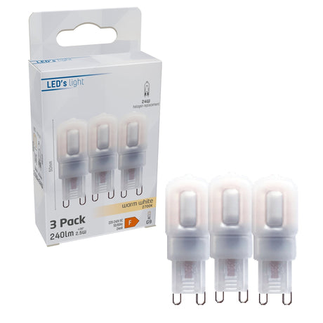Capsule LED G9 - Blanc chaud 2700K - 2,5W - 240 lumens - 3 pièces