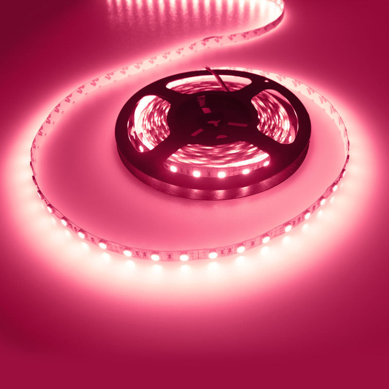 LEDstrip roze | 12V DC - 14,4W - 60 LED's/m | binnenshuis IP20 | 5 meter | dimbaar