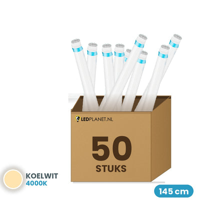 Caja de 50 tubos LED T5 145cm 25W blanco frío 4000K