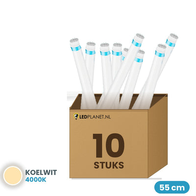 10 pièces de tube LED T5 55cm 9W 1260 lm blanc froid 4000K