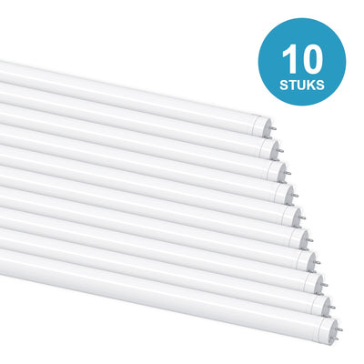 10 stuks LED TL buis T8 120cm 18W 3600 lm 200 lm/W koelwit 4000K draaibare eindkappen