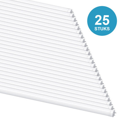 25 stuks LED TL buis T8 120cm 18W 3600 lm 200 lm/W koelwit 4000K draaibare eindkappen
