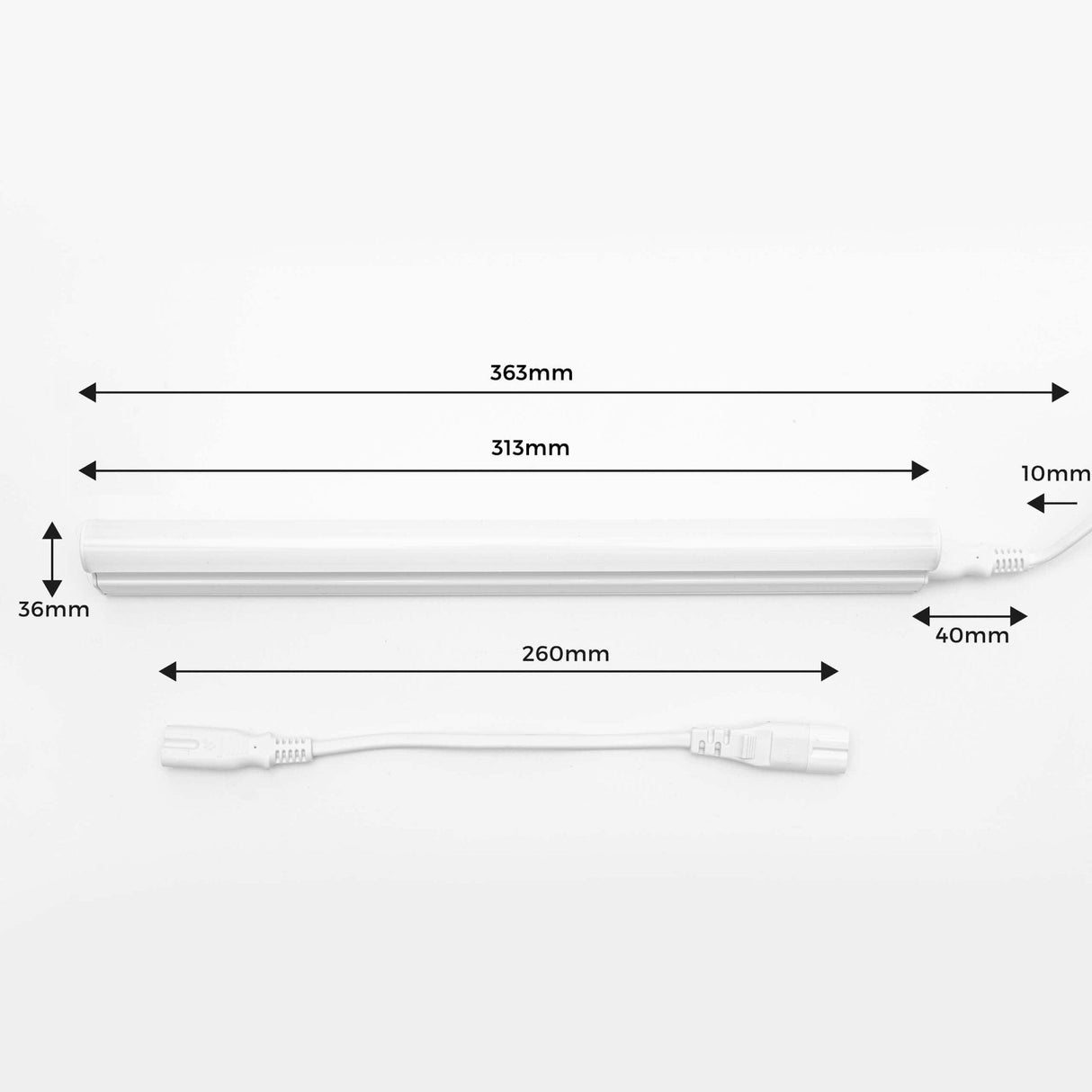 LED-T5-Leiste, kaltweiß, 4000 K, 30 cm, 400 Lumen, verbindbar, für Schränke und Küchen