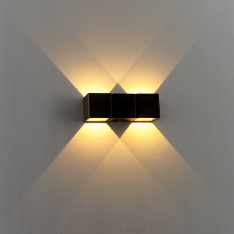 LED's Light 4-flammige Wandleuchte für den Außenbereich - Modell Aversa - Warmweiß - IP54 wasserdicht - Anthrazit