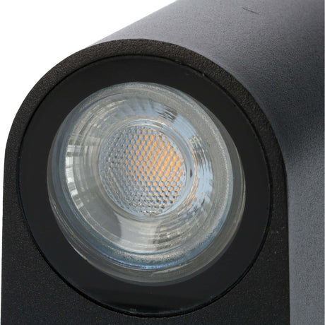 Lampada da parete LED's Light LED per esterni - Cilindrica con 2 attacchi GU10 - Modello Sapri - IP44 - Nera