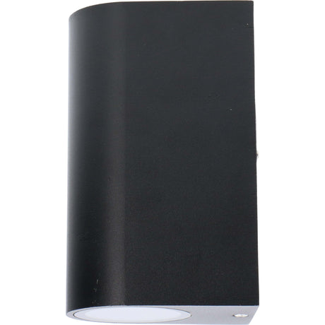 Lampada da parete LED's Light LED per esterni - Cilindrica con 2 attacchi GU10 - Modello Sapri - IP44 - Nera