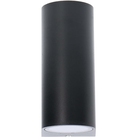 Lampada da parete LED's Light LED per esterni - Cilindrica con 2 attacchi GU10 - Modello Sapri - IP44 - Nera