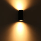 LED's Light LED Wandleuchte für den Außenbereich - Zylinder mit 2 x GU10 Fassung - Modell Sapri - IP44 - Schwarz
