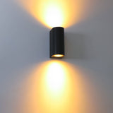 LED's Light LED Wandleuchte für den Außenbereich - Zylinder mit 2 x GU10 Fassung - Modell Sapri - IP44 - Schwarz