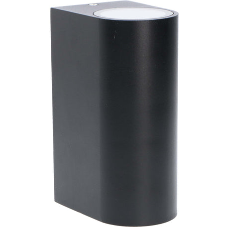 Lampada da parete LED's Light LED per esterni - Cilindrica con 2 attacchi GU10 - Modello Sapri - IP44 - Nera