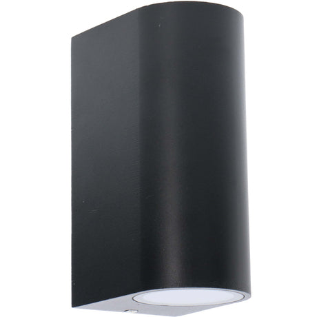 Lampada da parete LED's Light LED per esterni - Cilindrica con 2 attacchi GU10 - Modello Sapri - IP44 - Nera
