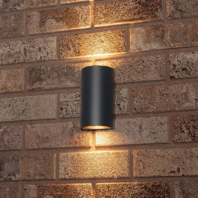 Lampada da parete LED's Light LED per esterni - Semicilindrica con 2 punti luce - Modello Siena - IP44 - Antracite