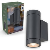 LED's Light Up & Down Light Wandlamp - 2x GU10 fitting - IP44 - Antraciet - Model Carpi