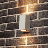 NØRD Up&amp;Down - LED's Light LED-Außenleuchte mit GU10-Fassung - Rechteckig - IP44 - Weiß - Modell Mailand