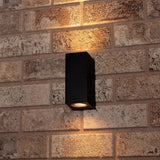 NØRD Up&amp;Down - LED's Light LED-Außenleuchte mit GU10-Fassung - Rechteckig - IP44 - Schwarz - Modell Mailand