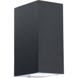 NØRD Up&amp;Down - LED's Light LED-Außenleuchte mit GU10-Fassung - Rechteckig - IP44 - Schwarz - Modell Mailand