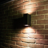 NØRD Up&amp;Down - LED's Light LED-Außenleuchte mit GU10-Fassung - Rechteckig - IP44 - Schwarz - Modell Mailand