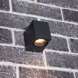 NØRD Down - LED's Light LED Wandleuchte für den Außenbereich mit GU10-Fassung - Quadratisch - IP44 - Anthrazit - Modell Rome