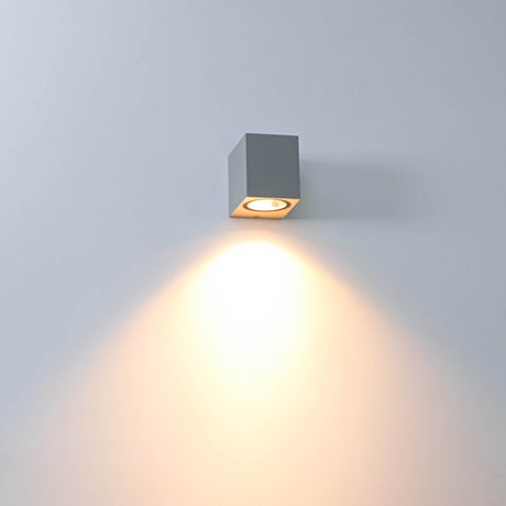 NØRD Down - Aplique LED exterior con casquillo GU10 - Rome - Cuadrado - IP44 - Gris
