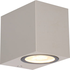 NØRD Down - LED-Außenwandleuchte mit GU10-Fassung - Rom - Quadratisch - IP44 - Grau