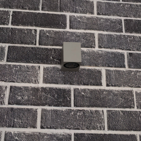 NØRD Down - Aplique LED exterior con casquillo GU10 - Rome - Cuadrado - IP44 - Gris
