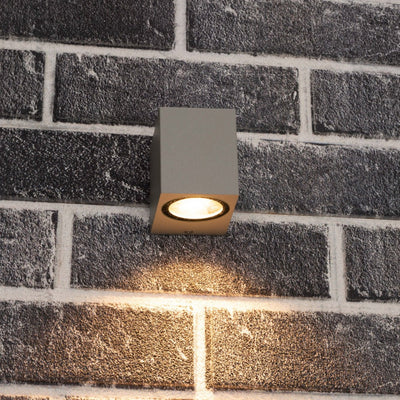 NØRD Down - LED-Außenwandleuchte mit GU10-Fassung - Rom - Quadratisch - IP44 - Grau