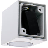 NØRD Down - LED's Light LED Wandleuchte für den Außenbereich mit GU10-Fassung - Quadratisch - IP44 - Weiß - Modell Rome