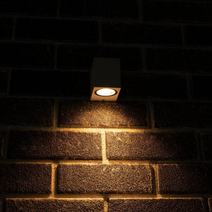 NØRD Down - LED's Light LED Wandleuchte für den Außenbereich mit GU10-Fassung - Quadratisch - IP44 - Weiß - Modell Rome