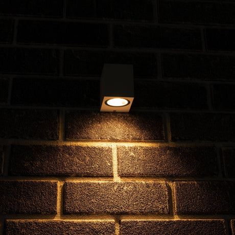 NØRD Down - Lámpara de pared LED para exterior LED's Light con casquillo GU10 - Cuadrada - IP44 - Blanco - Modelo Roma