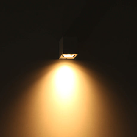 NØRD Down - Lámpara de pared LED para exterior LED's Light con casquillo GU10 - Cuadrada - IP44 - Blanco - Modelo Roma