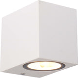 NØRD Down - LED's Light LED Wandleuchte für den Außenbereich mit GU10-Fassung - Quadratisch - IP44 - Weiß - Modell Rome