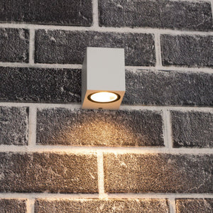 NØRD Down - LED's Light LED Wandleuchte für den Außenbereich mit GU10-Fassung - Quadratisch - IP44 - Weiß - Modell Rome
