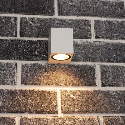 NØRD Down - LED's Light LED Wandleuchte für den Außenbereich mit GU10-Fassung - Quadratisch - IP44 - Weiß - Modell Rome