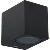 NØRD Down - LED's Light LED-Wandleuchte für den Außenbereich mit GU10-Fassung - Quadratisch - IP44 - Schwarz - Modell Rome
