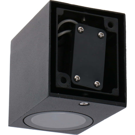 NØRD Down - Lámpara de pared LED para exterior LED's Light con casquillo GU10 - Cuadrada - IP44 - Negro - Modelo Roma