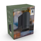 LED Light Wall Lamp for outdoor use - GU10 fitting - IP44 waterproof - Anthracite - Model Carpi