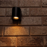 LED's Light LED-Wandleuchte für den Außenbereich mit GU10-Fassung - Rund - Modell San Marino - IP44 - Schwarz