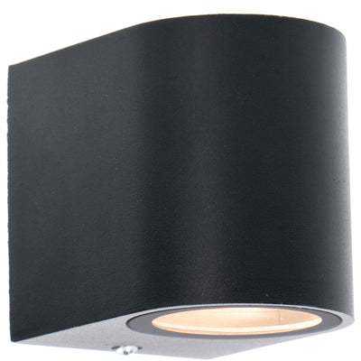 Applique murale extérieure LED's Light avec douille GU10 - Ronde - Modèle San Marino - IP44 - Noire