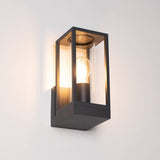LED's Light LED Wall Lamp with Glass Windows - Rectangle - E27 Fitting - IP44 - Anthracite
