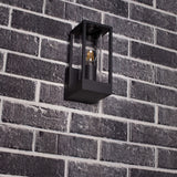 LED's Light LED Wall Lamp with Glass Windows - Rectangle - E27 Fitting - IP44 - Anthracite