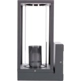 LED's Light LED Wall Lamp with Glass Windows - Rectangle - E27 Fitting - IP44 - Anthracite