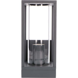 LED's Light LED Wall Lamp with Glass Windows - Rectangle - E27 Fitting - IP44 - Anthracite