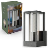 LED's Light LED Wall Lamp with Glass Windows - Rectangle - E27 Fitting - IP44 - Anthracite