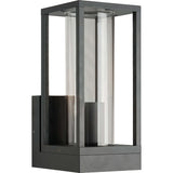 LED's Light LED Wall Lamp with Glass Windows - Rectangle - E27 Fitting - IP44 - Anthracite