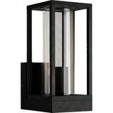 LED's Light LED Wall Lamp with Glass Windows - Rectangle - E27 Fitting - IP44 - Black