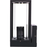 LED's Light LED Wall Lamp with Glass Windows - Rectangle - E27 Fitting - IP44 - Black