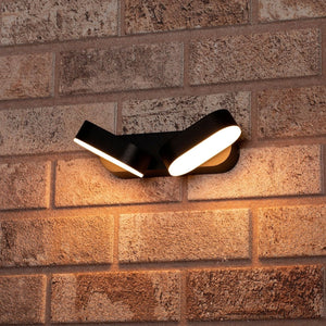 LED's Light Dubbele LED Buitenlamp - Model Rieti - Warm wit - IP44 waterbestendig - Zwart